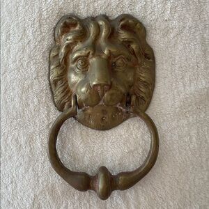 Antique Brass Gold Lion Head Door Knocker